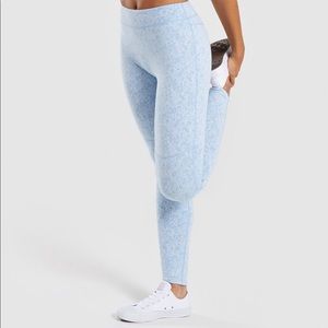 Gymshark Fleur Texture Leggings - Blue